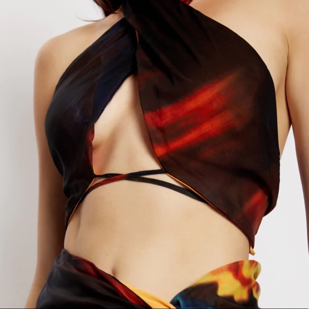 Meshki Floral Wrap Top